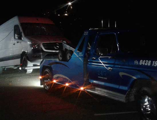 Mercedes benz sprinter night time tow from Beringa
